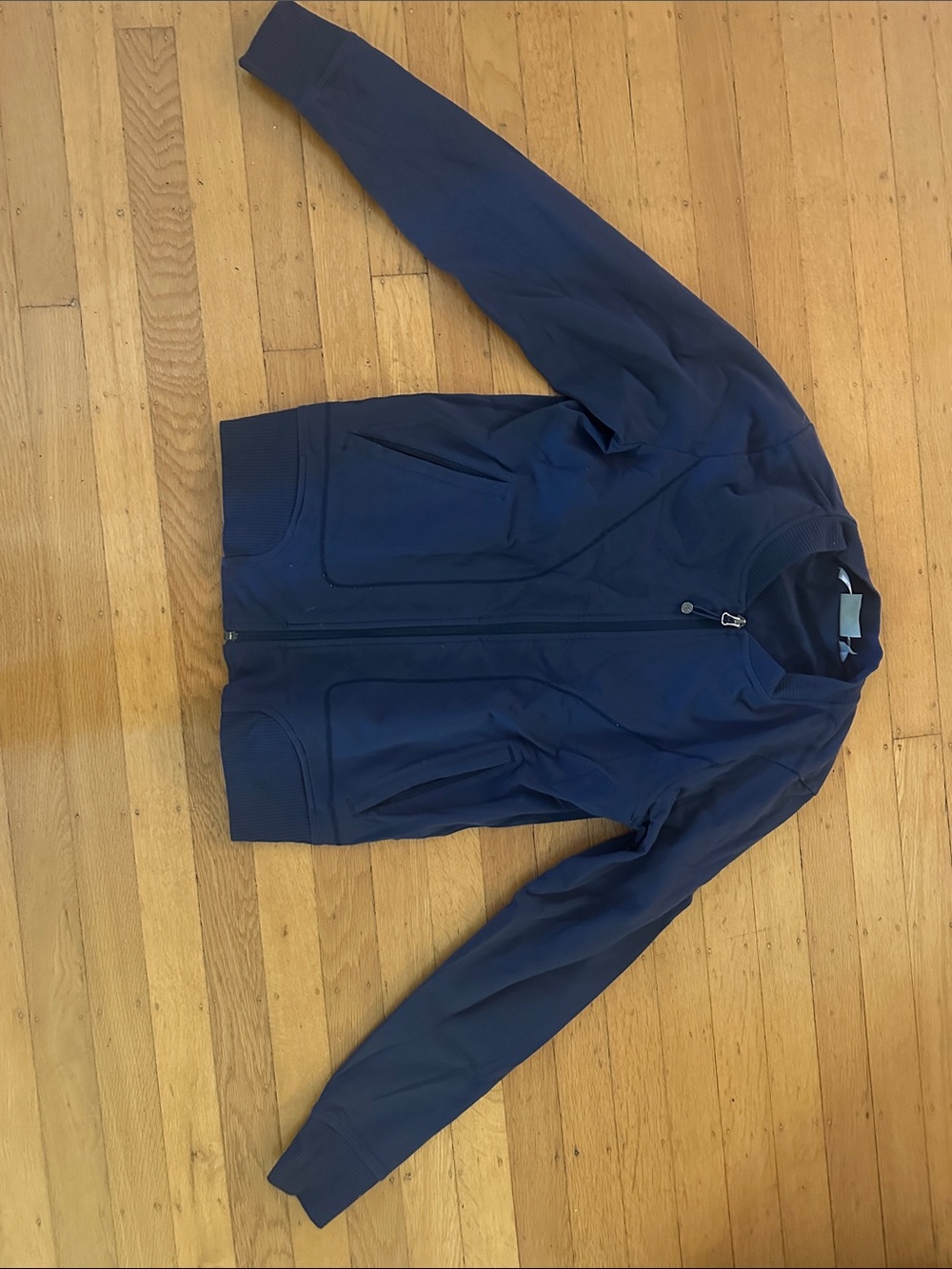 Athleta Navy Bomber Jacket - Full Zip Athletic Shell
